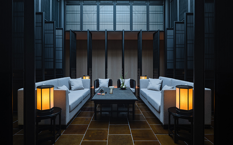 360㎡復古茶室裝修設計實景圖